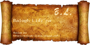 Balogh Liána névjegykártya